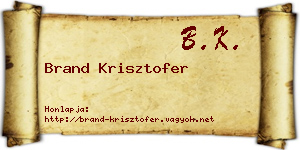 Brand Krisztofer névjegykártya