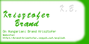 krisztofer brand business card